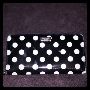 Authentic Kate spade b&w polka dot wallet